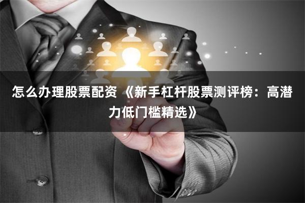怎么办理股票配资 《新手杠杆股票测评榜：高潜力低门槛精选》